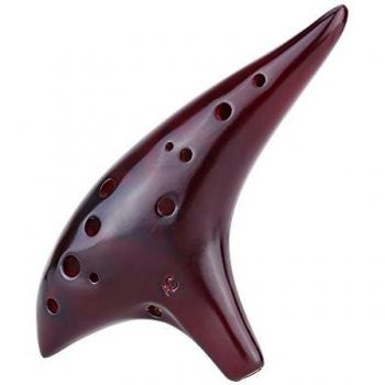 Ammoon® 12 Agujeros Ocarina de Cerámica Flauta Alto C Quemadura Ahumado Estilo Submarino Instrumento Musical con Partitura para el Principiante y Amante de la Música