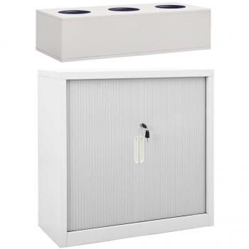 Gabinete deslizante horma y maceta gris 90x40x113 cm acero