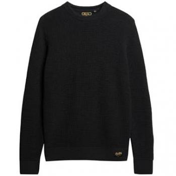 Superdry Textured Crew Knit Jumper Black XL