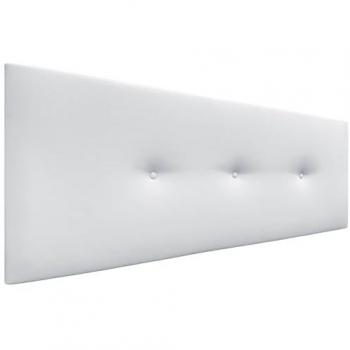 Cabecero Acolchado de Polipiel Blanco 150x50cm con Botones para Cama Moderna