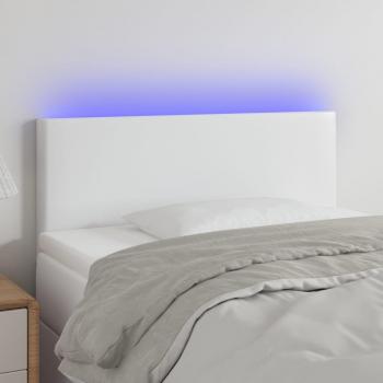 Cabecero LED blanco 90x5x78/88 cm en cuero sintético