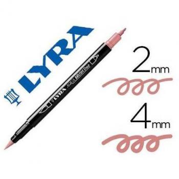 Rotulador Lyra Aqua Brush Acuarelable Doble Punta Fina y Pincel Rosa Cármín