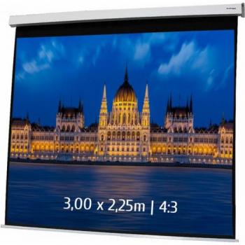 Pantalla de Proyección Eléctrica Kimex 3x2.25m Formato 4:3 Motorizada Ideal para Salas de Reuniones y Escuelas