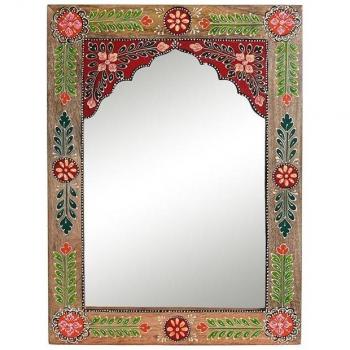 Espejo de pared floral multicolor de madera MDF (41 x 2 x 56 cm)