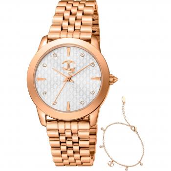Reloj de pulsera Just Cavalli SET Glam Creazione - JC1L211M0275, correa color Oro rosa, Dial Gris plata, Hombre, Ø 34 mm