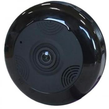Cámara WiFi 360° Fisheye HD 960p con audio bidireccional y grabación en MicroSD, ideal para vigilancia de interiores, bebés y mascotas