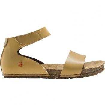 Art 0382 Cartago Wheat Creta Sandalias Planas de Piel con Autocierre para Mujer - Amarillo