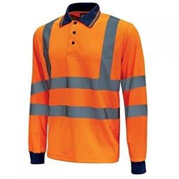 U-POWER HL199OF-L - Polo manga larga alta visibilidad gama HI-LIGHT modelo SHINE Orange Fluo Talla L