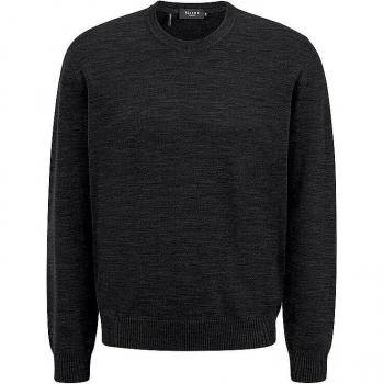 Pullover de punto de lana virgen con cuello redondo para hombre en color negro, talla 56