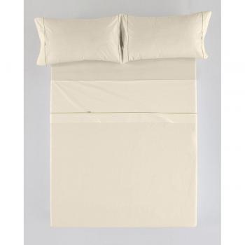 Juego de Sábanas Alexandra House Living Crema Cama de 150/160 4 Piezas