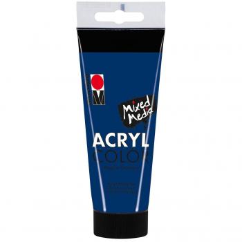 Pintura Acrílica Marabu Color, 100 ml, Azul Oscuro 053, Base de Agua, Secado Rápido, Resistente a la Luz e Impermeable