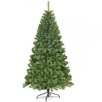 Árbol de Navidad Artificial Abeto de 1,8m con Base Sólida de Metal - Decoración para Casa y Oficina