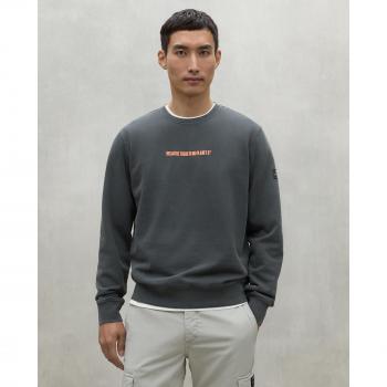 Sudadera Ecoalf Disa Hombre XS - Algodón Orgánico, Sostenible, Casual, Detalle Frontal y Manga Larga, Gris Oscuro con Naranja