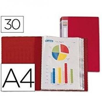 Liderpapel CJ42 - Carpeta con 30 fundas, A4, color rojo