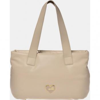 Love Moschino White Padded Bag with Front Logo, Shoulder Bag, Female, Size: ONE SIZE