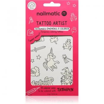 Nailmatic Magic World Temporary Tattoos for Kids 3+ (9x16.3 cm)