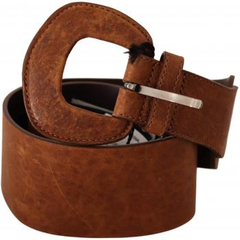 Costume National Brown Leather Fashion Waist Buckle Belt - 80 cm / 32 Inches