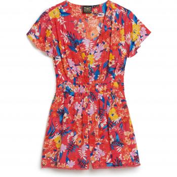 Mono de playa de manga corta rojo para mujer Superdry