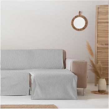 GAMUSI - Funda cubre sofá / chaise longue derecho Alicante rayas gris claro