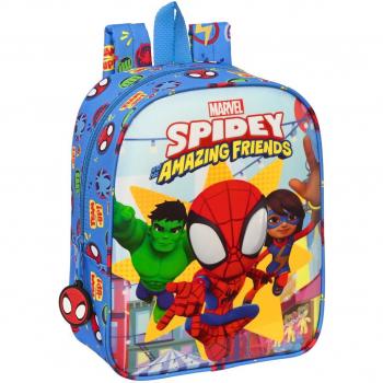 Mochila Guardería Adaptable a Carro Spidey Team Up 22x27x10cm Safta