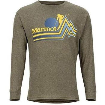 Marmot Piste tee LS - Camiseta de Manga Larga para Hombre, Hombre, 42040-4480-3-S, Verde Jaspeado, Small