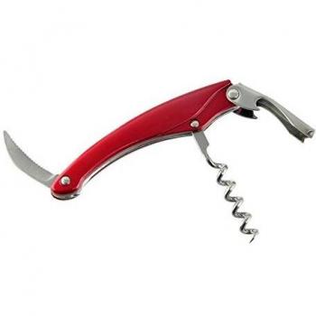 Fackelmann Sacacorchos de Camarero, Acero Inoxidable, Rojo, Centimeters