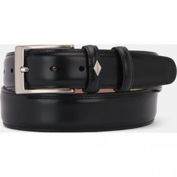 Cinturón de piel negro Lottusse con hebilla para hombre