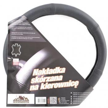 Funda cubierta para el volante MAMMOOTH CP10061 negra de cuero, compatible con volantes de 37 a 39 cm