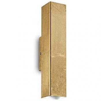 Aplique de pared Ideal Lux Sky 2 bombillas en metal dorado con altura de 30 cm arriba/abajo