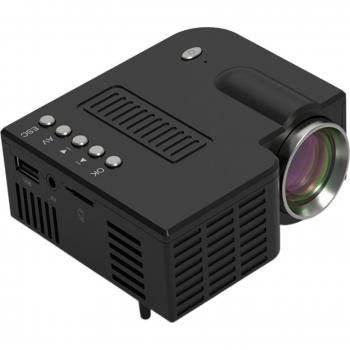 Miniproyector portátil UC28C LCD para cine en casa y oficina, reproductor multimedia para teléfonos inteligentes, color negro/blanco