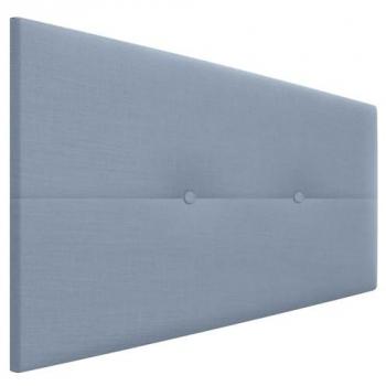 Cabecero Tapizado de Lino Natural Azul con Botones 90x50cm para Cama 80/90 - Dhome