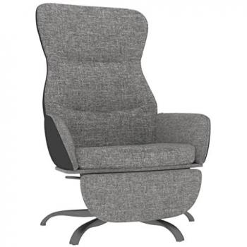 Sillón de Relax con Reposapiés en Tela Gris Claro