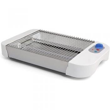 Tostador Plano Horizontal 2 Resistencias de Cuarzo 600W Bajo Consumo 6 Niveles Fácil de Limpiar Indicador Luminoso Superficie 19x25cm MP-TP1006WT