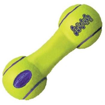 KONG Mordedor Squeaker Pesa - Juguete para perros, fabricado con material duradero, diseño de pesa que emite sonido al morder, ideal para juegos interactivos y estimulación mental