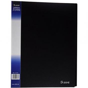 Dohe 91331 - Carpeta 80 fundas, lomo personalizable y funda, color negro