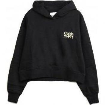 Calvin Klein Women's Colorful Artwork Black and Green Hoodie, Size M