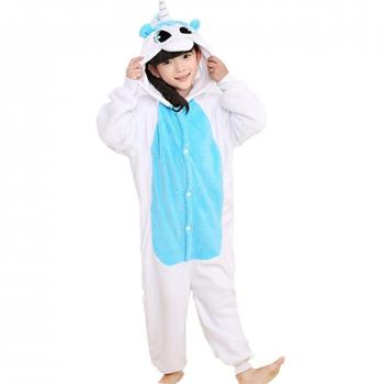 UDreamTime Los niños Homewear Sleepsuit Animal pijamas de Halloween cosplay Unicornio azul L