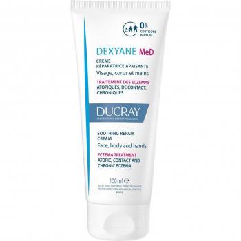 Ducray Dexyane Med Soothing Repair Cream 100ml - A soothing and repairing cream designed for dry and irritated skin, suitable for both adults and children. It helps to restore the skin barrier, provides long-lasting hydration, is non-g