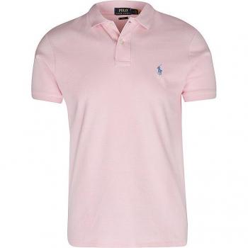 Polo Slim Fit de Hombre en Piqué de Algodón Rosa
