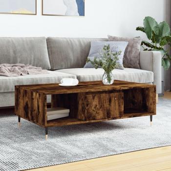 Mesa de centro de madera multicapa de roble ahumado 104x60x35 cm Marrón