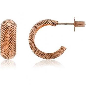 Córdoba Jewels | Aros en plata de ley 925 bañados en oro rosa con diseño Mini Aros Malla Rose Gold