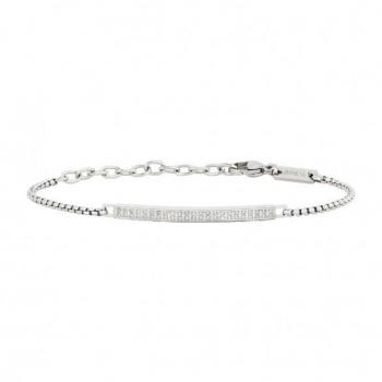 Pulsera Hombre Breil TJ3361 - Pulsera de acero inoxidable, diseño moderno y elegante, con detalles en cerámica negra, cierre de seguridad, resistente al agua hasta 30 metros