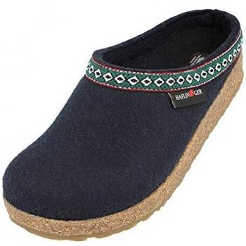 Zapatillas de casa para mujer Haflinger Franzl de lana cocida color azul suave