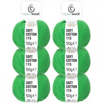 100% algodón de 300 g (6 x 50 g) para punto y ganchillo Lana – Certificado Oeko-Tex Standard 100 en 12 colores by Fair lana – Amarillo 283 Grün