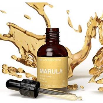 CLAIRECEUTICALS Aceite de Marula 100% Puro Prensado en Frío - Aceite Corporal, Estrías y Cicatrices - Aceite Facial Antiacne y Antiarrugas - Vitamina E Aceite Puro Marula para Pelo Piel y Uñas, 50ml