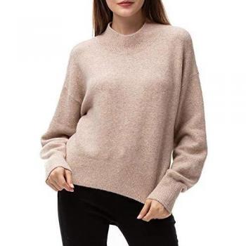 Woolen Bloom Jersey Punto Mujer Invierno Basico Cuello Redondo Jerseys Camiseta Manga Larga Sueter Mujer Suelto Jerseys Casual Sudadera Rebeca