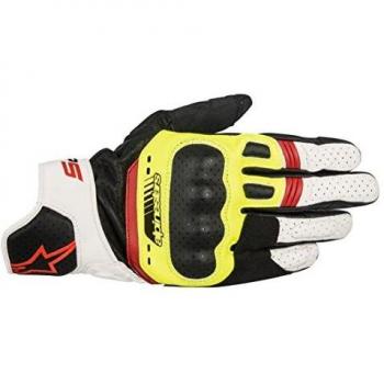 Alpinestars Men's NC Motorcycle Gloves, Black/White/Yellow, M