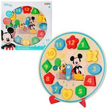 WOOMAX - Reloj aprender la hora Formas encajables Reloj niños 3 años - Mi primer reloj Montessori para todos niños niñas Puzzle infantil niños - Juguetes educativos