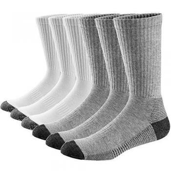 Ueither 6 Pares Calcetines de Algodón para Hombres Mujer Calcetines de Deporte Cushion Crew Socks
