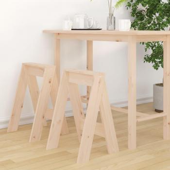Taburetes de madera maciza de pino 2 piezas 40x40x60 cm